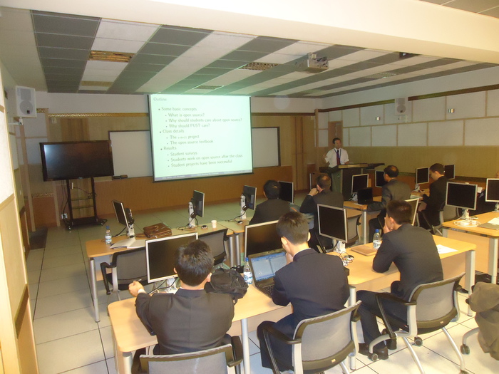 Mike Izbicki teaching open source software in North Korea