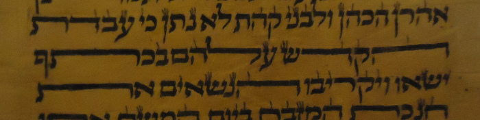 scribe stretched all the letters on this line of a Hebrew Torah