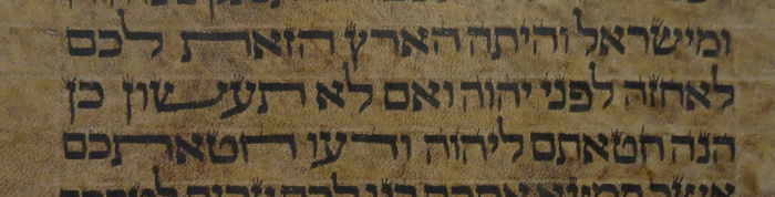 stretching the shem letter in a Hebrew Torah scroll